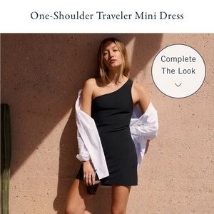 Abercrombie One Shoulder Traveler Mini Dress (black)